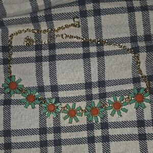 Floral Gold and Green Necklace